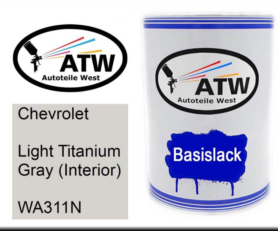 Chevrolet, Light Titanium Gray (Interior), WA311N: 500ml Lackdose, von ATW Autoteile West.